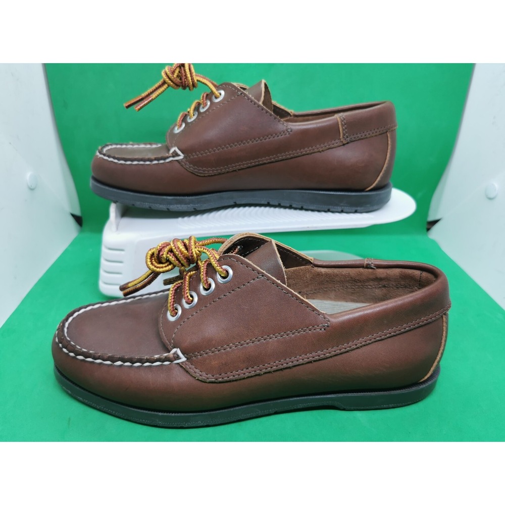 LL BEAN Women's Brown Leather Oxford Lace Up Size 6M Brown OU669